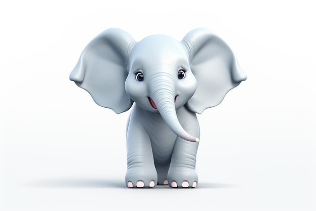 Photo cute animated elephant innocents elephant ai generated animal world