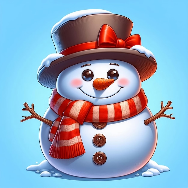 Милый анимационный снеговик