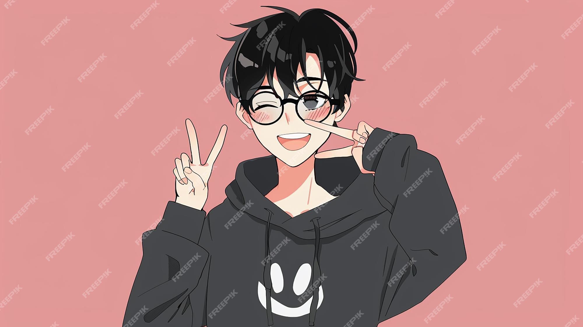 Cute anime boy wallpaper | Premium AI-generated image
