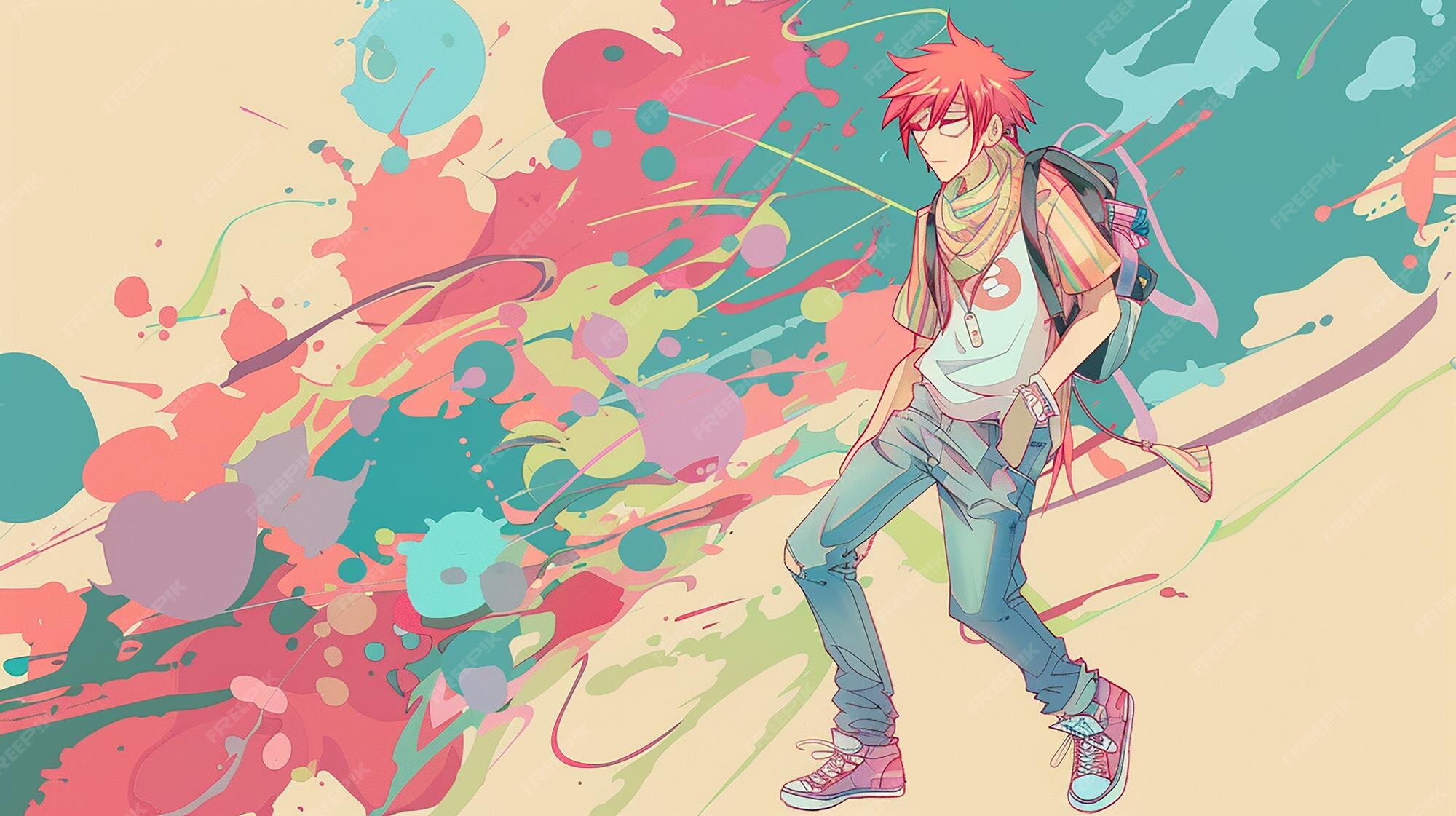 Cute anime boy wallpaper | Premium AI-generated image