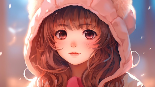 Premium AI Image  Anime kawaii girl generative ai