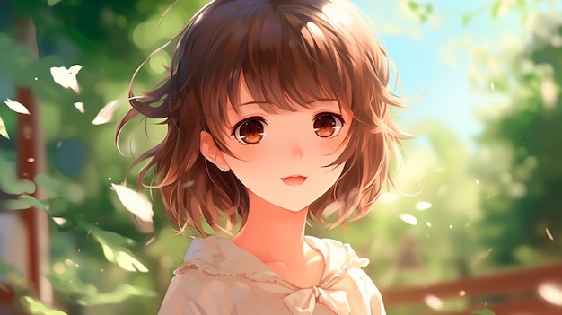 Cute anime girl Generative AI