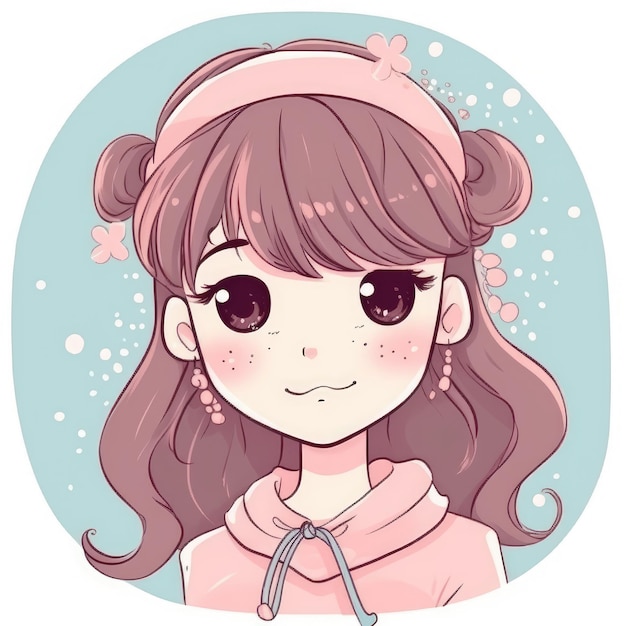 A cute anime girl kawaiistyle cartoon anime style girl ai generated