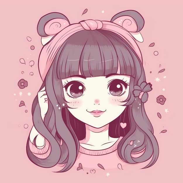 A cute anime girl kawaiistyle cartoon anime style girl ai generated