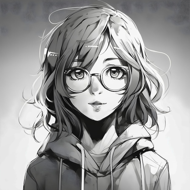 Black And White Haired Anime Girl  Anime Girl With Curly Hair HD Png  Download  vhv