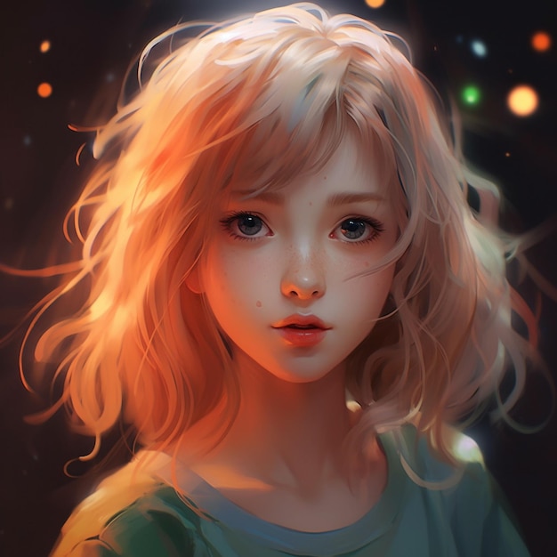 Cute anime girl young character