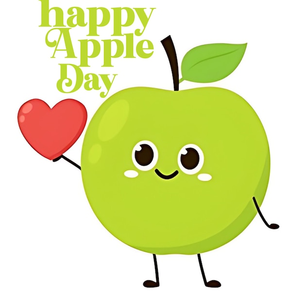 cute apple cartoon on apple day