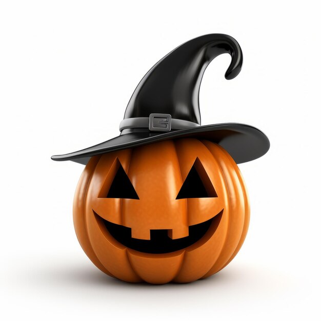 Photo cute ash wednesday jackolantern in knight hat 3d render