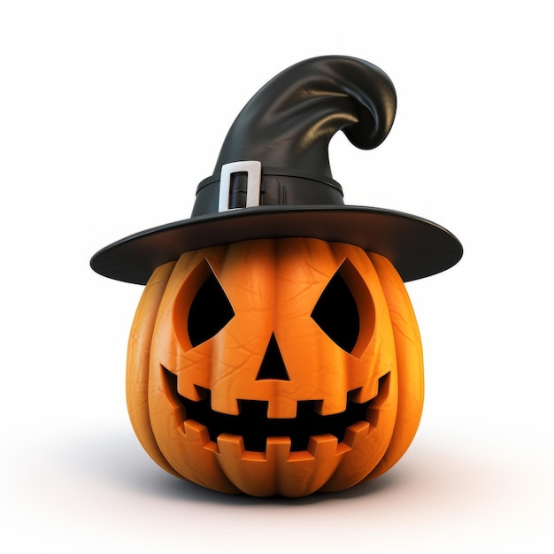 Photo cute ash wednesday jackolantern with zombie hat 3d render