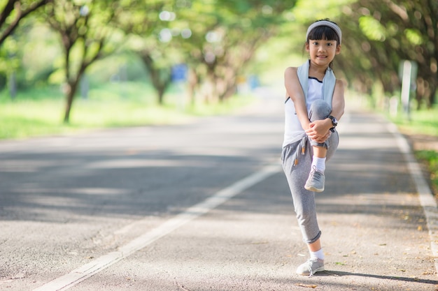 Cute asian girl exercise