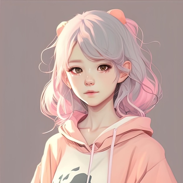 Premium AI Image  Anime kawaii girl generative ai