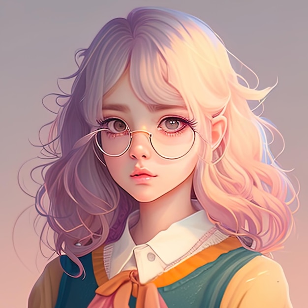 Premium Ai Image Cute Asian Girl Kawaii Anime Avatar Ai Generative Art