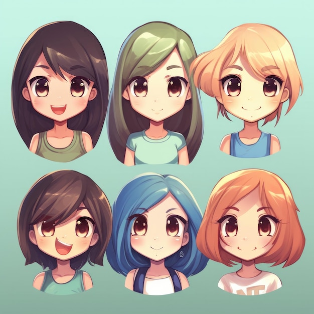 cute asian girls sticker pack