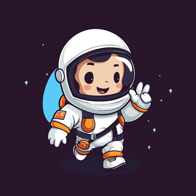 Photo cute astronaut cartoon vector icon illustration