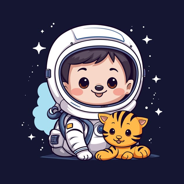 Photo cute astronaut cartoon vector icon illustration