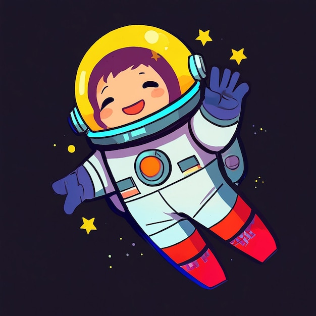 Cute Astronaut Flying With Rocket Cartoon Vector Icon Illustration People Science Icon Concept Isolated Premium Vector