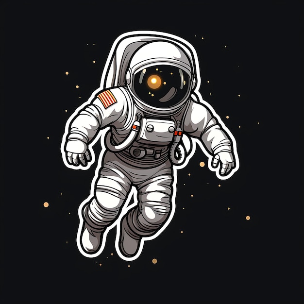 cute astronaut sticker design