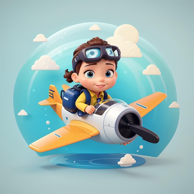 Photo cute astronaut with flashlight space on earth world globe cartoon vector icon illustration science