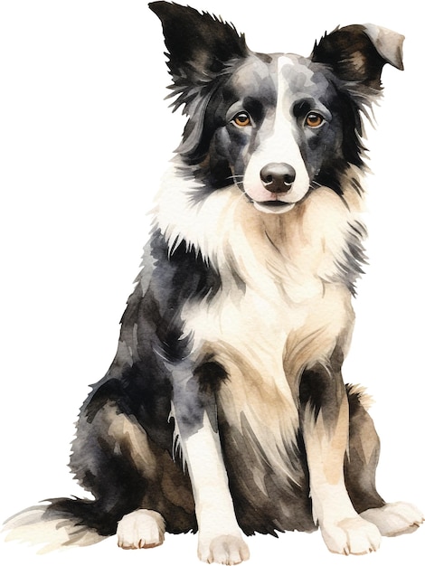 Cute Aussie sitting whole body watercolor isolated on white