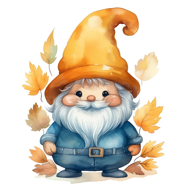 Cute Autumn Gnome Illustration