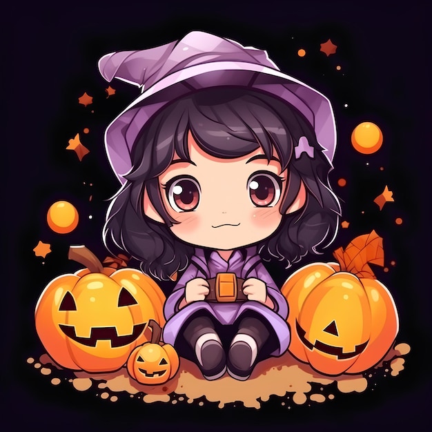 cute avatar character for halloween event mascot illustration profile photo