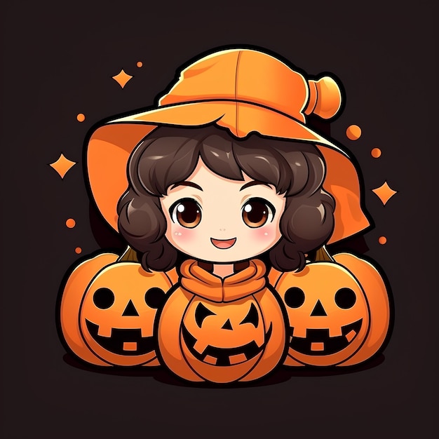 cute avatar character for halloween event mascot illustration profile photo