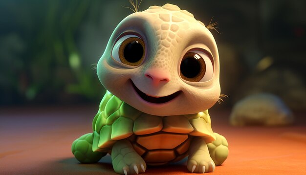 cute baby animal character colorful and cute pixar style