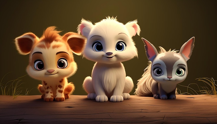 Photo かわいい動物の赤ちゃんキャラクター カラフルでかわいいピクサー スタイル