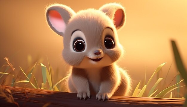 милый ребенок животное персонаж красочный и милый стиль pixar