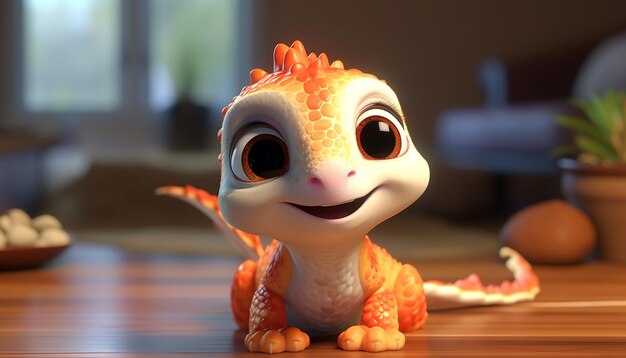 cute baby animal character colorful and cute pixar style