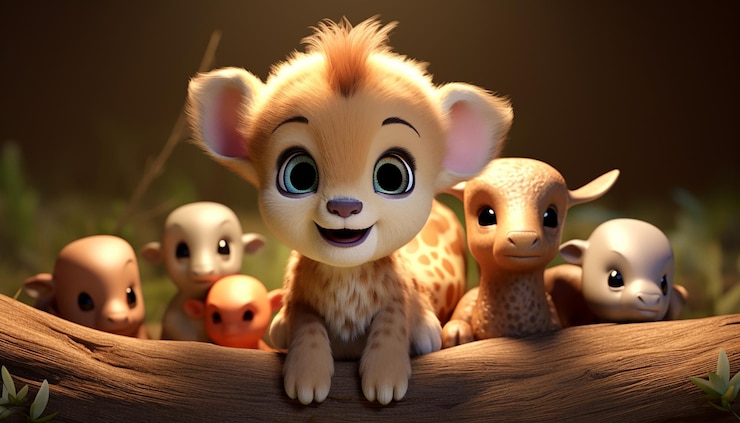 Photo かわいい動物の赤ちゃんキャラクター カラフルでかわいいピクサー スタイル