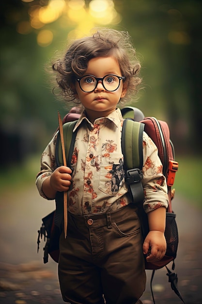 Cute baby back to school