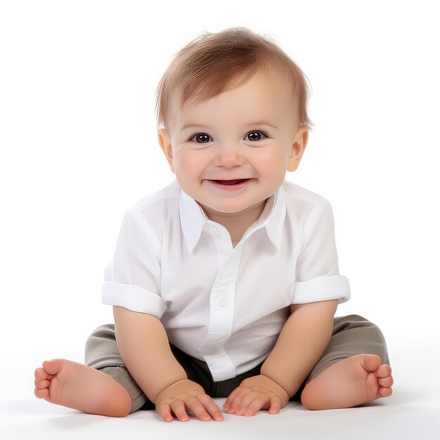 Photo cute baby boy isolated on white background