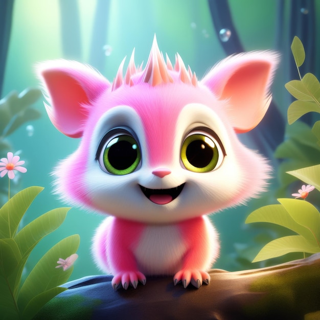 cute baby cartoon animal in jungle forest cute baby cartoon animal in jungle forest