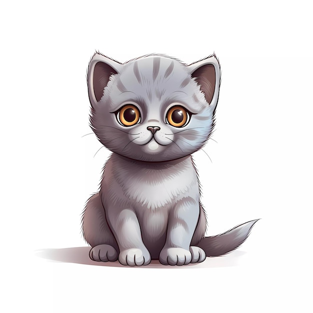 Foto illustrazione di clipart del materiale illustrativo del gatto del bambino sveglio