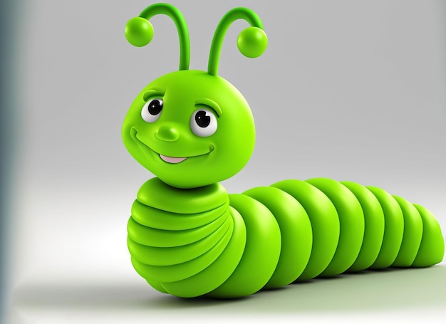 Photo a cute baby caterpillar 3d