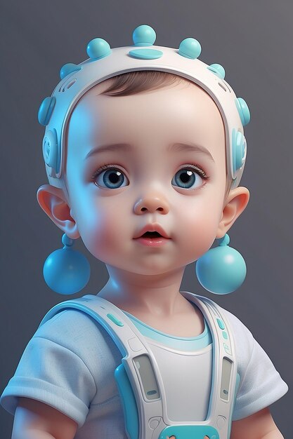 Photo cute baby character design generative ai