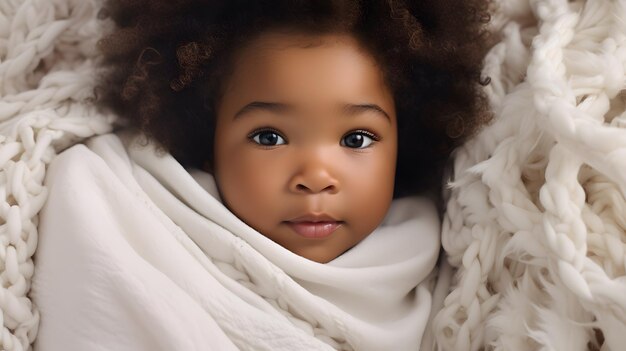  Premium Photo | Cute baby in a cozy blanket photo sleeping Generative AI