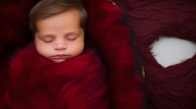  Premium Photo | Cute baby in a cozy blanket photo sleeping Generative AI