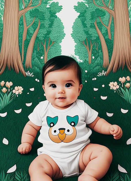 Cute baby cute baby in forest