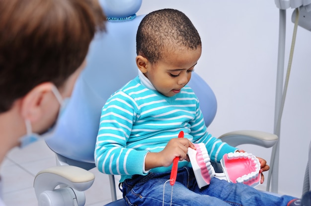 Cute baby in the dental chair