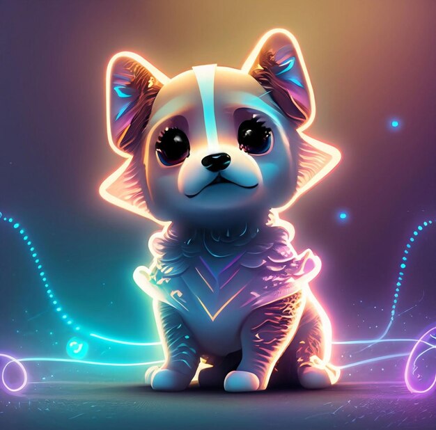 cute baby dog cartoon Generative AI