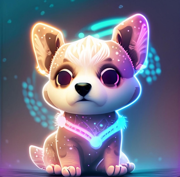 cute baby dog cartoon Generative AI