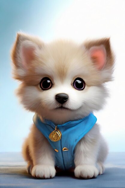 Photo cute baby dog versi zoro berikan gambar ab estentic sinematik gambar dengan jelas beby dog color blue