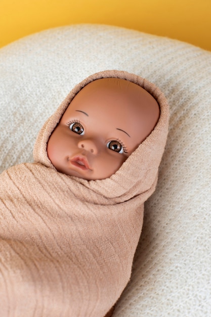 Photo cute  baby doll for children still life