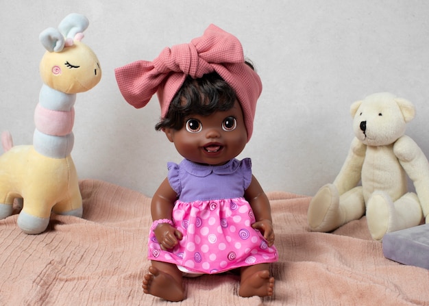 Photo cute  baby doll for children still life