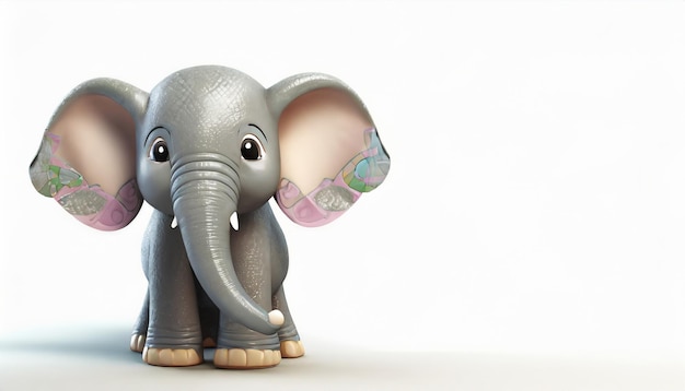 cute baby elephant 3D