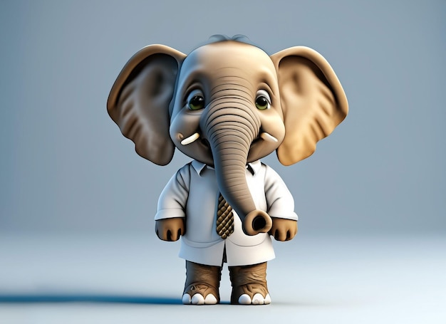 A Cute baby Elephant in School Uniform