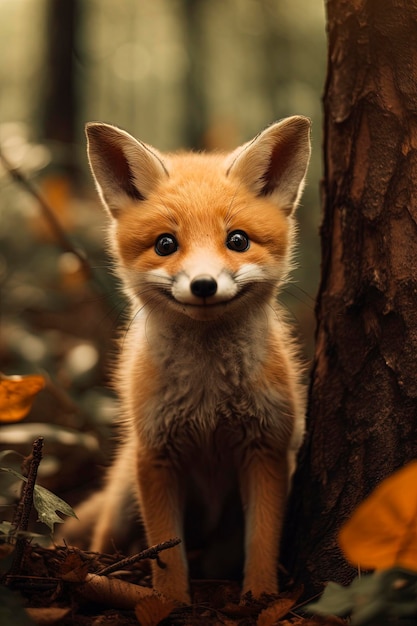 cute Baby Fox cinematic disney style