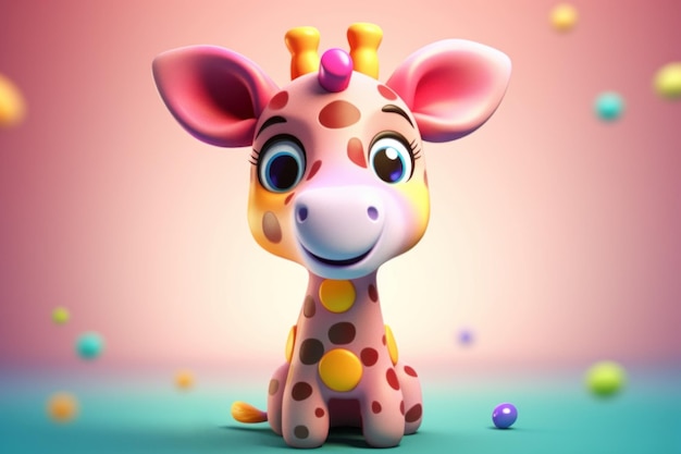 Cute baby giraffe Generate Ai